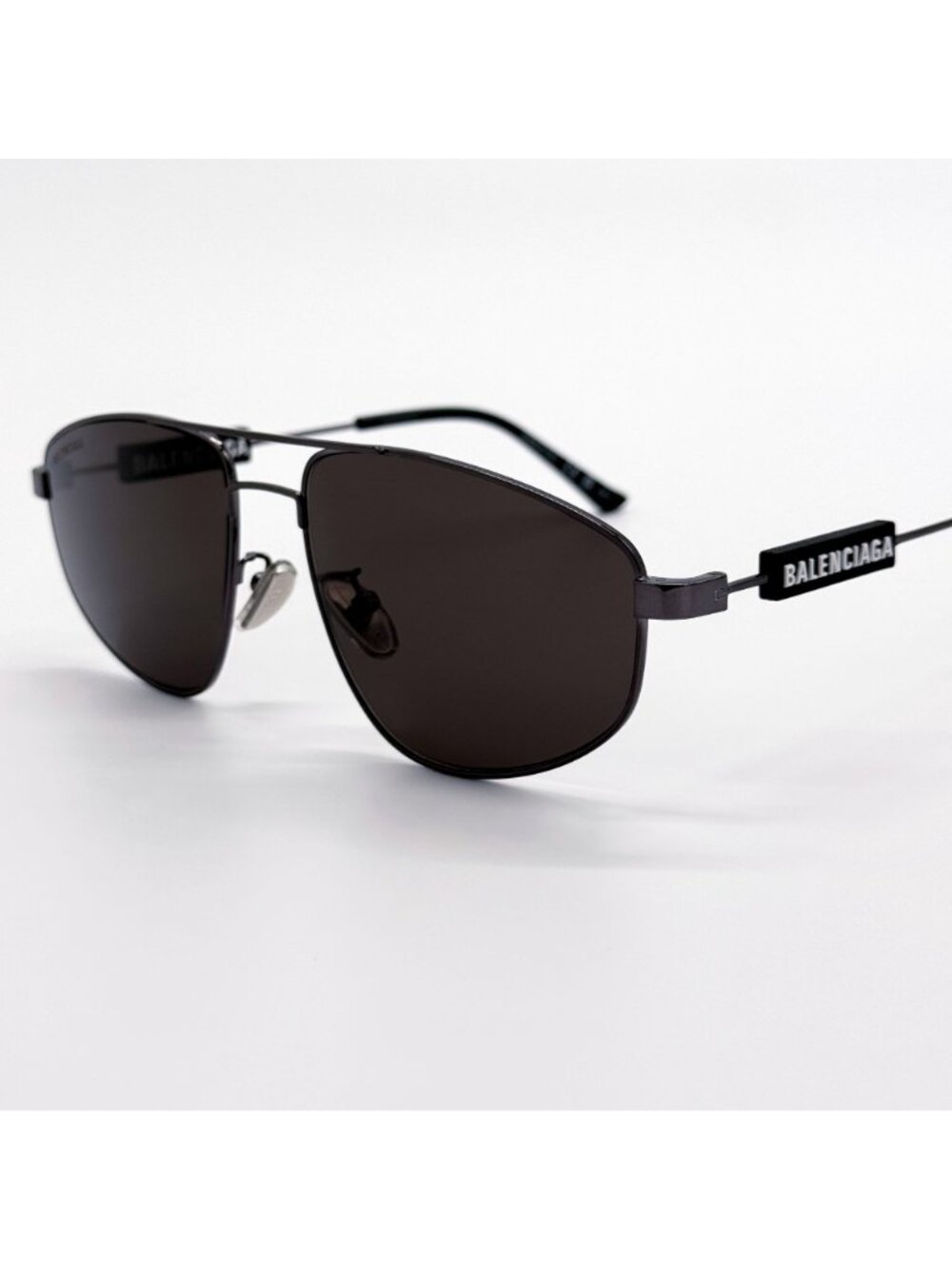 NEW BALENCIAGA BB0115S 001 SUNGLASSES BLACK PILOT UNISEX EYEWEAR BALENCIAGA - Picture 8 of 11